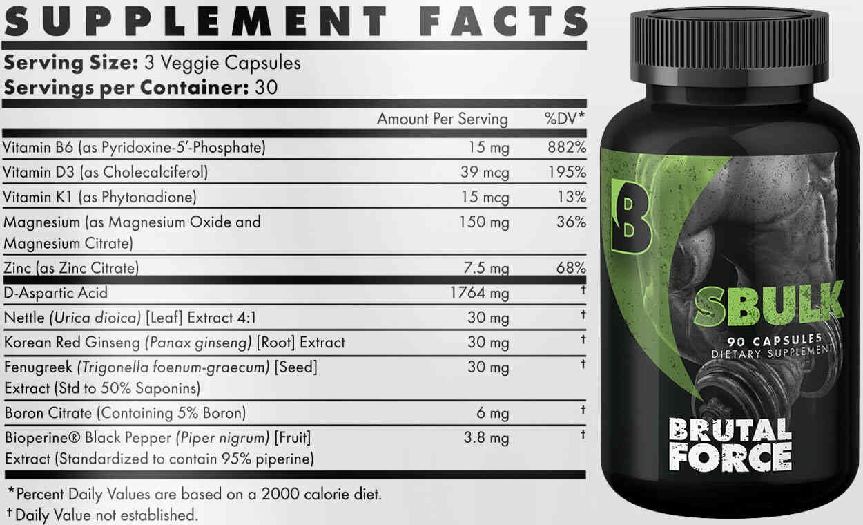 SBULK Supplement Facts